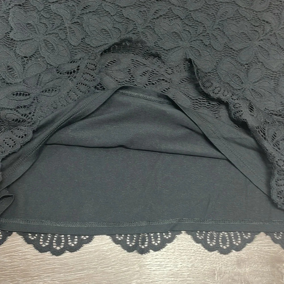 NWOT J. Jill Wearever Collection Black Scalloped Hem Pull On Pencil Skirt L - Picture 7 of 13